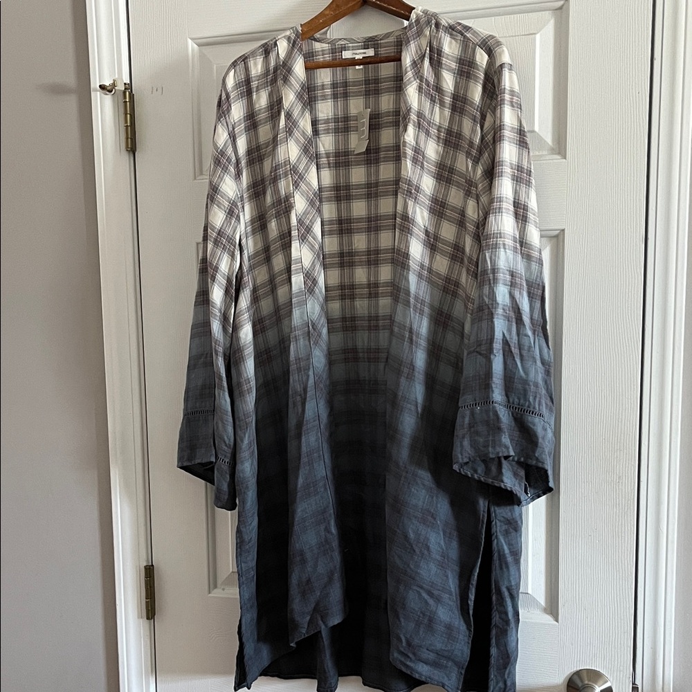 Maurices Plaid Blue, Gray and White Tunic